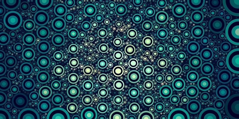 abstract, circle, digital art, turquoise, cyan, dots, green
