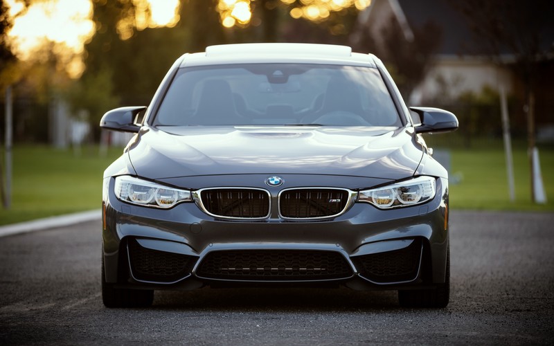 car, vehicle, BMW, black cars, BMW F80/F82/F83, BMW 3 Series, frontal view