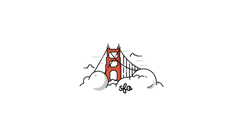 minimalism, Golden Gate Bridge, bridge, white background, artwork, simple background