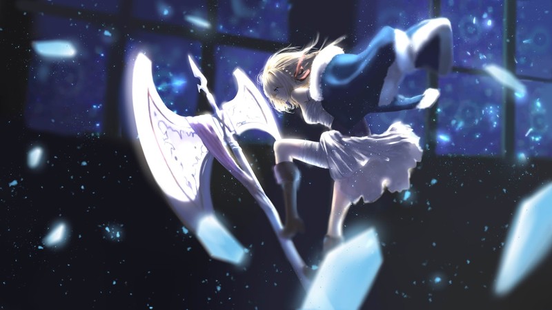 anime, anime girls, Axe, fantasy girl
