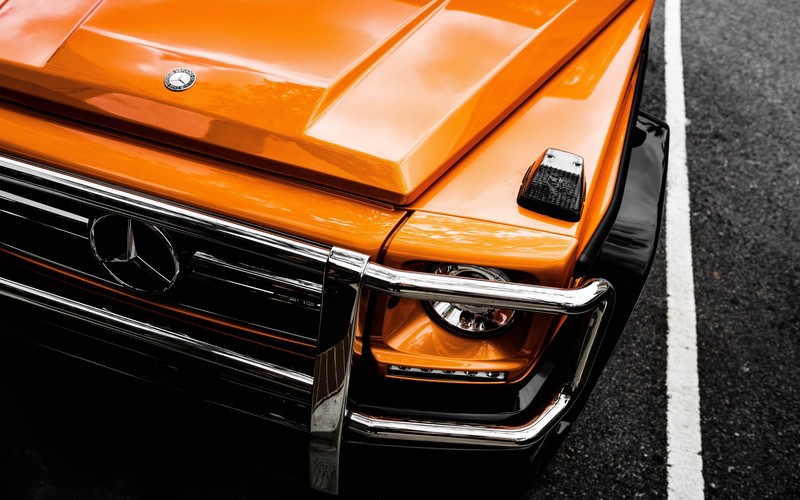 car, concept car, vehicle, orange cars, Mercedes Benz