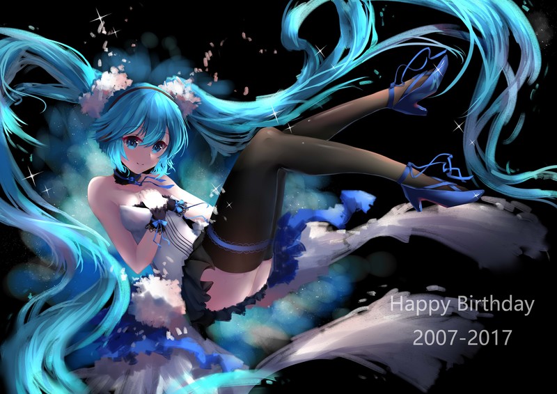anime girls, Hatsune Miku, 呓语青芒, Vocaloid