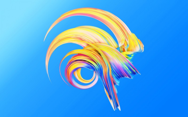 blue background, colorful, shapes, abstract, digital art
