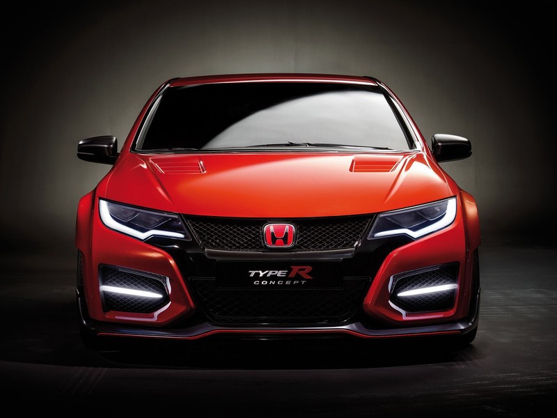 concept car, red cars, vehicle, frontal view, Honda, Honda Civic FK, Honda Civic