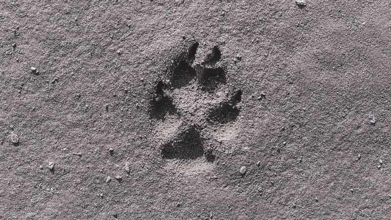 footprint, sand, bw, closeup, 4k