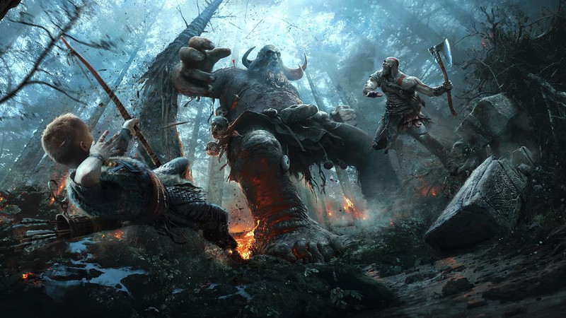 God of War, God of War (2018), Kratos, cyan