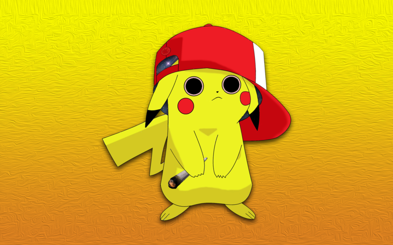 psychedelic, trippy, Pokémon, Pikachu, cannabis