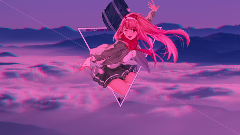Zero Two (Darling in the FranXX), Darling in the FranXX, picture-in-picture, blurred