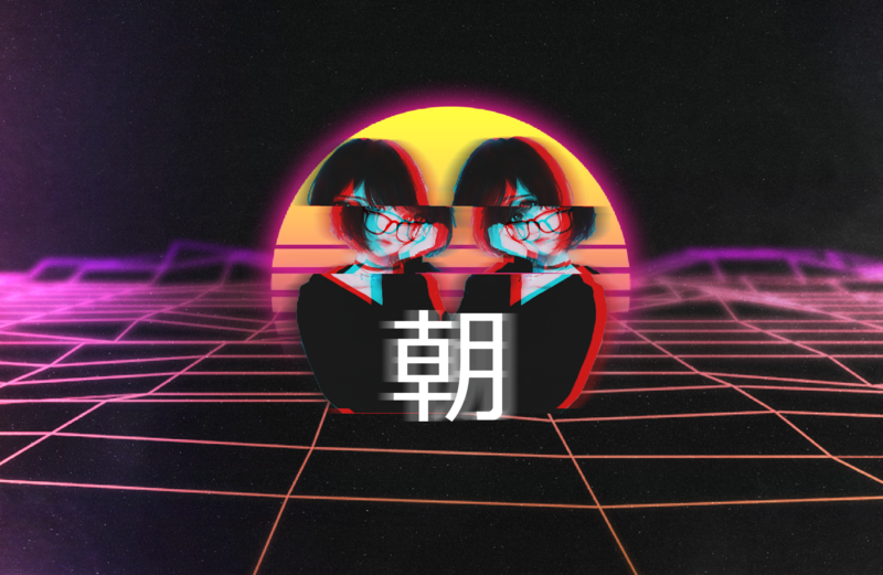 vaporwave, anime, anime girls, grid