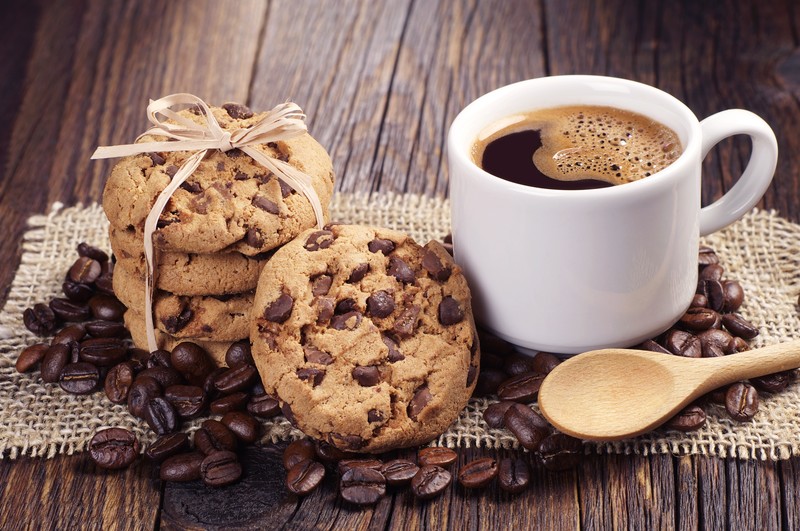 sweets, coffee, cup, cookies