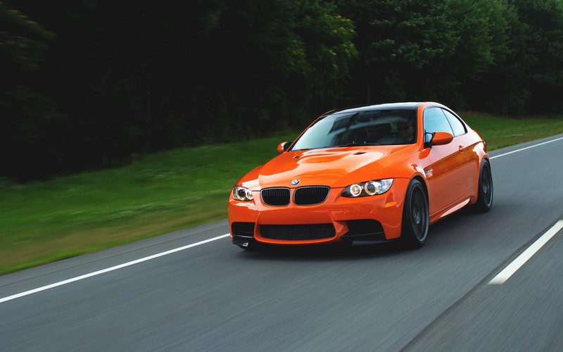 car, tuning, orange cars, BMW, road, vehicle, BMW E92, BMW 3 Series