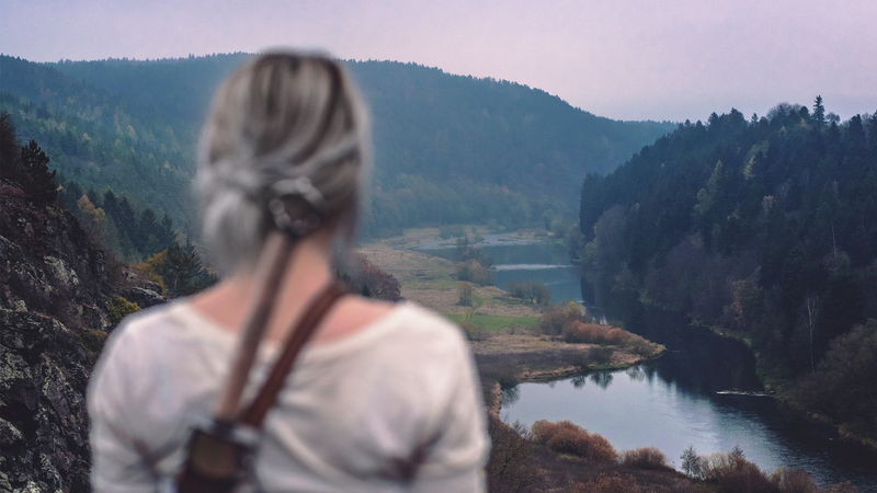 Ciri, The Witcher, The Witcher 3: Wild Hunt, cosplay, Cirilla Fiona Elen Riannon, screen shot, landscape