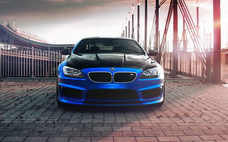 tuning, car, vehicle, BMW F12/F13/F06, BMW 6 Series, frontal view, BMW, blue cars