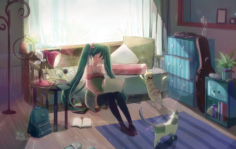 anime, anime girls, Vocaloid, Hatsune Miku