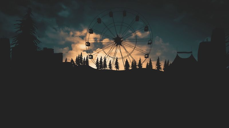 ferris wheel, attraction, cabs, evening, 4k