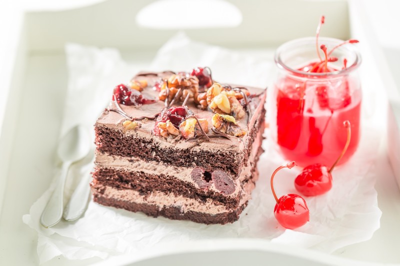 food, sweets, cake, cherries