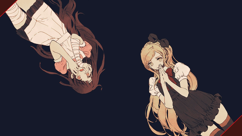 anime, manga, anime girls, blue, blue background, simple background, dark background, Danganronpa: Trigger Happy Havoc, Danganronpa, video games