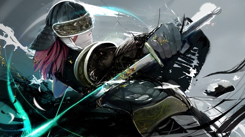 anime, samurai, warrior, sword