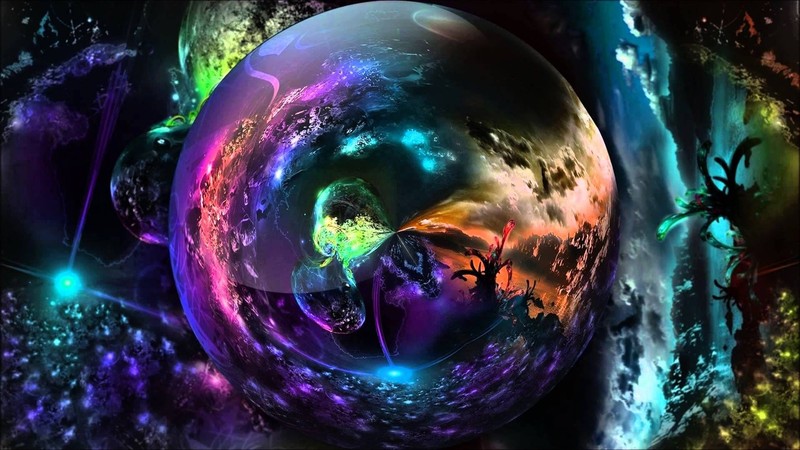 psychedelic, abstract, surreal, digital art, sphere