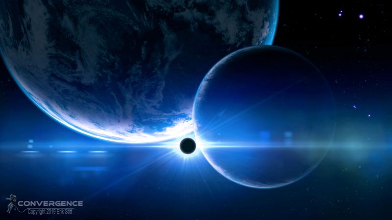 planets, flash, shine, light, space, 4k