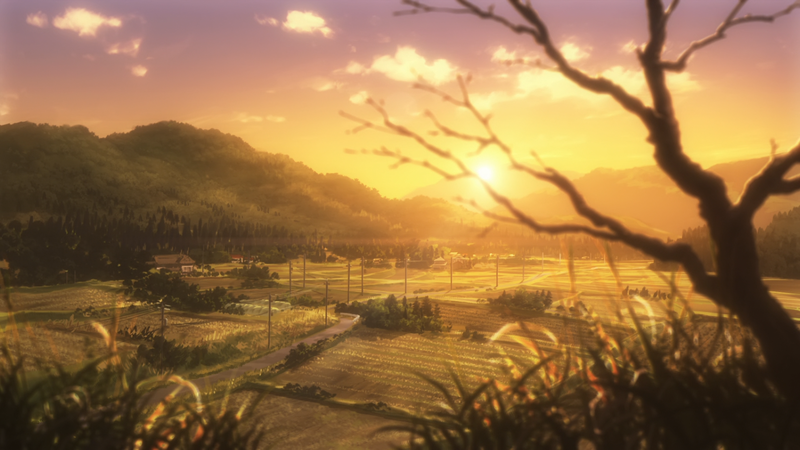 landscape, Non Non Biyori, sunset