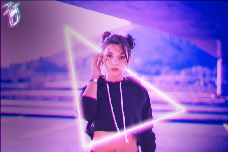 neon, glitch art, Photoshop, photography