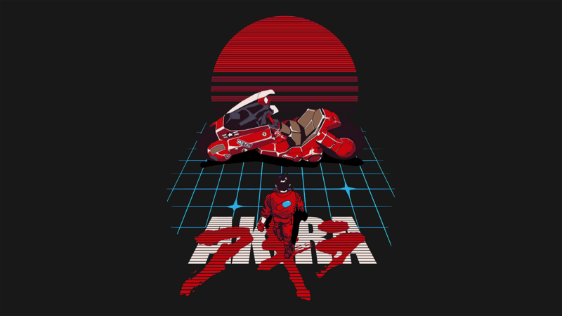 Akira, kaneda, motorcycle, anime