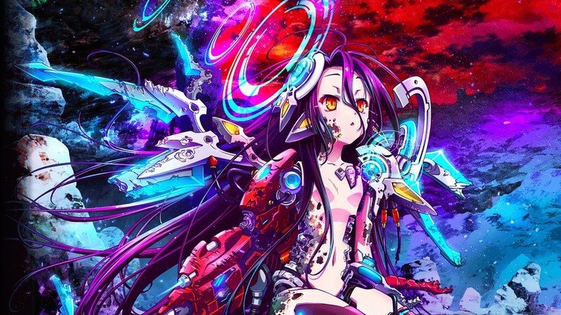 anime, anime girls, white skin, No Game No Life, artwork, purple hair, Shuvi