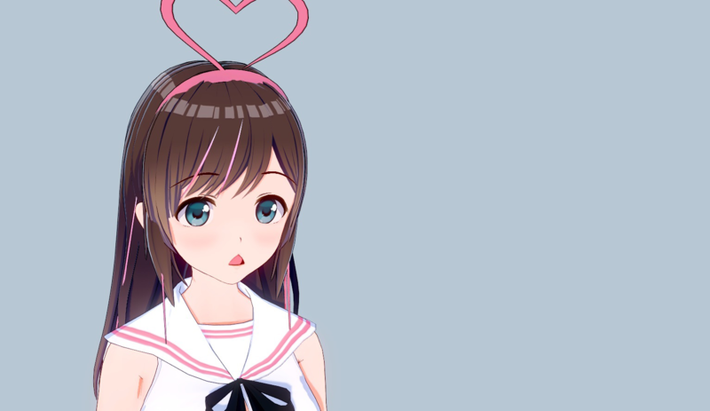 Kizuna Ai, anime, anime girls, fan art, simple background, simple, YouTube, white skin, brunette