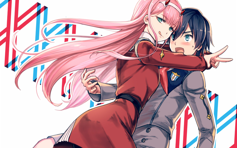 anime, Darling in the FranXX, Zero Two (Darling in the FranXX), Code:016 (Hiro)