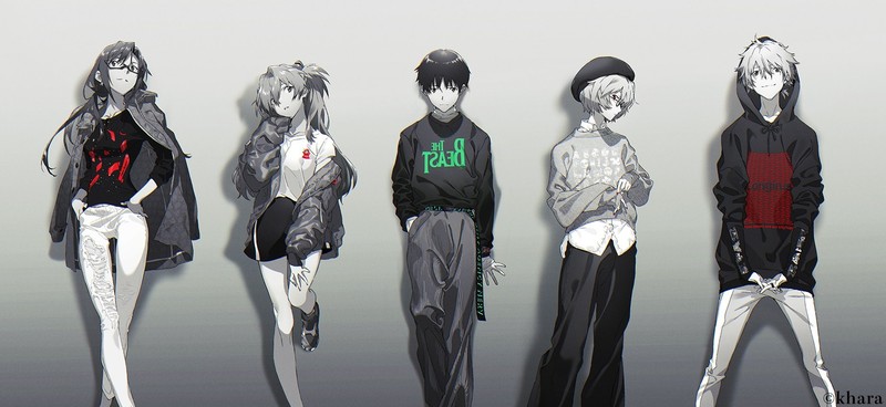 Neon Genesis Evangelion, Ayanami Rei, Asuka Langley Soryu, Ikari Shinji, Makinami Mari Illustrious, Nagisa Kaworu