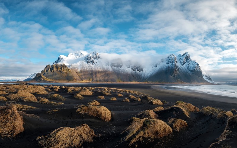 island, Iceland, nature, blue, sky, mountains, cyan