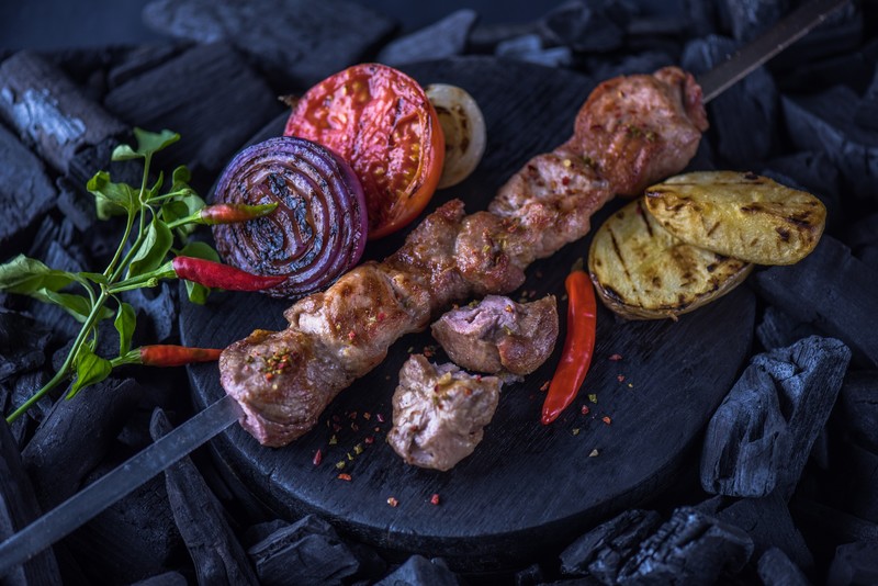 food, meat, vegetables, onion, potatoes, tomatoes, Onions, chilli peppers