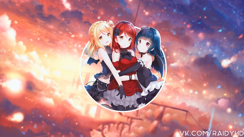 anime, anime girls, picture-in-picture, Tsushima Yoshiko, Love Live! Sunshine, Ohara Mari, Sakurauchi Riko