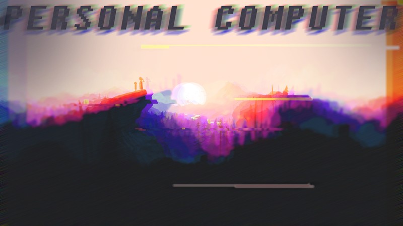 computer, glitch art, neon, Rick and Morty