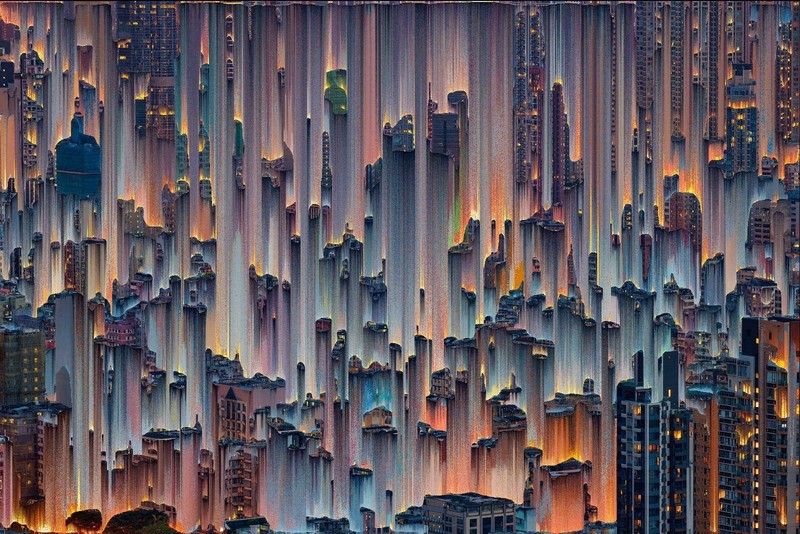 glitch art, concept art, photo manipulation, city, artwork, Photoshop
