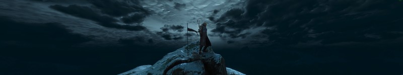 The Witcher 3: Wild Hunt, Geralt of Rivia, triple screen, The Witcher, multiple display, wide screen