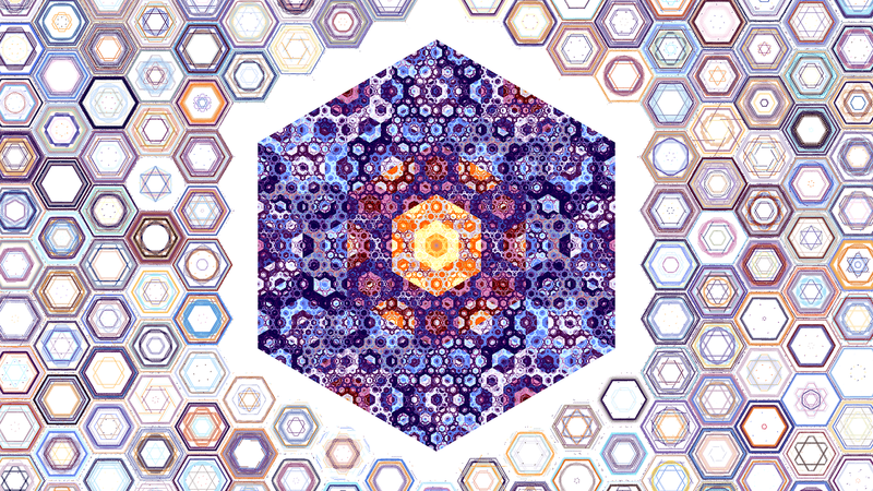 digital art, fractal, minimalism, hexagon, abstract, white background