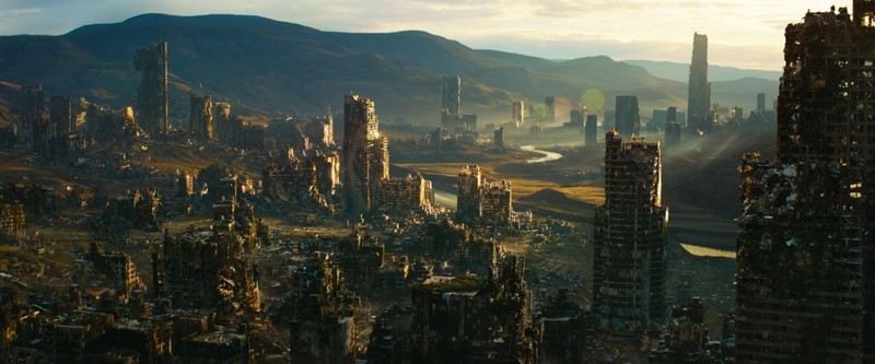 apocalyptic, ruin, cityscape, futuristic