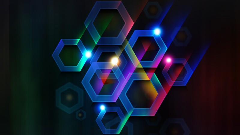abstract, colorful, digital art, hexagon