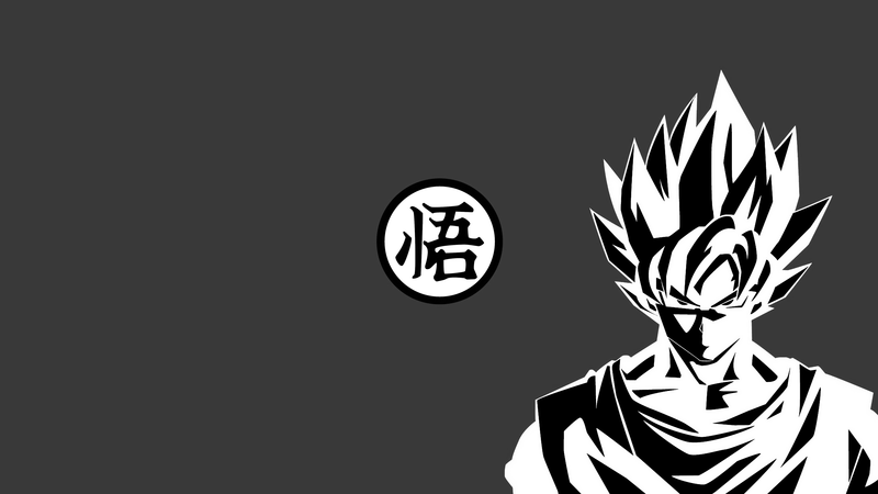 Son Goku, Dragon Ball, anime boys, anime, simple background, monochrome