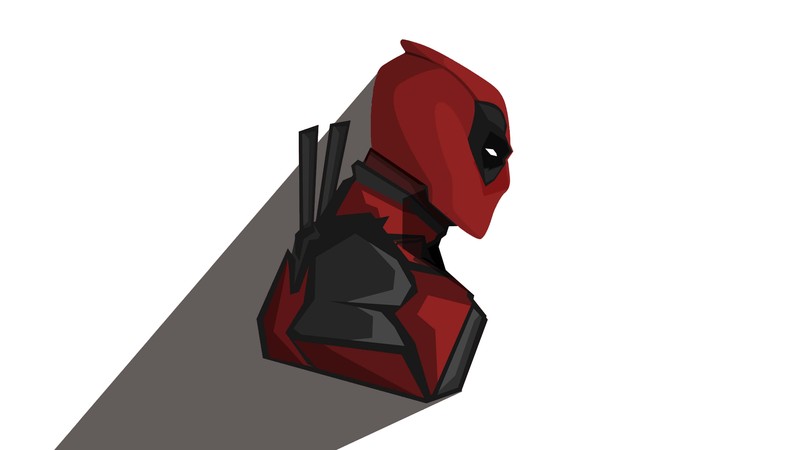 Deadpool, artwork, antiheroes, simple background, white background, profile