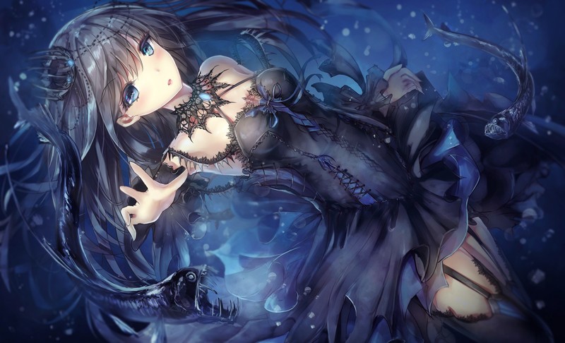 anime, anime girls, blue eyes, long hair