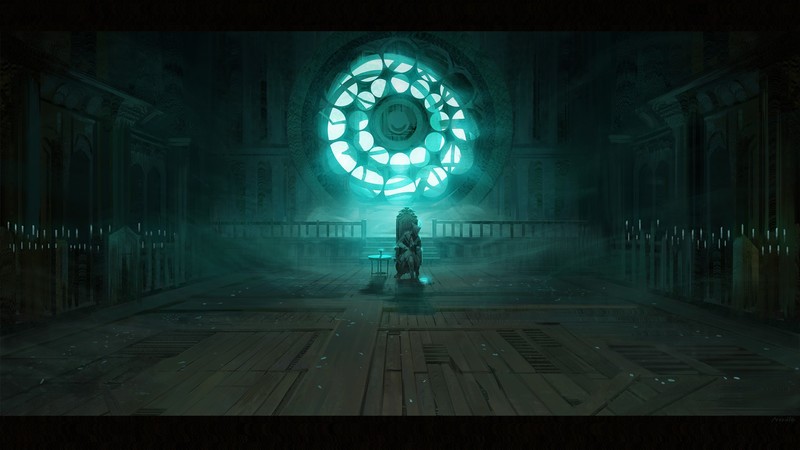 digital art, artwork, video games, Bloodborne, dark, cyan