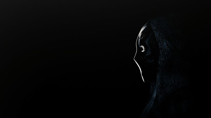 anonymous, mask, profile, dark, 4k