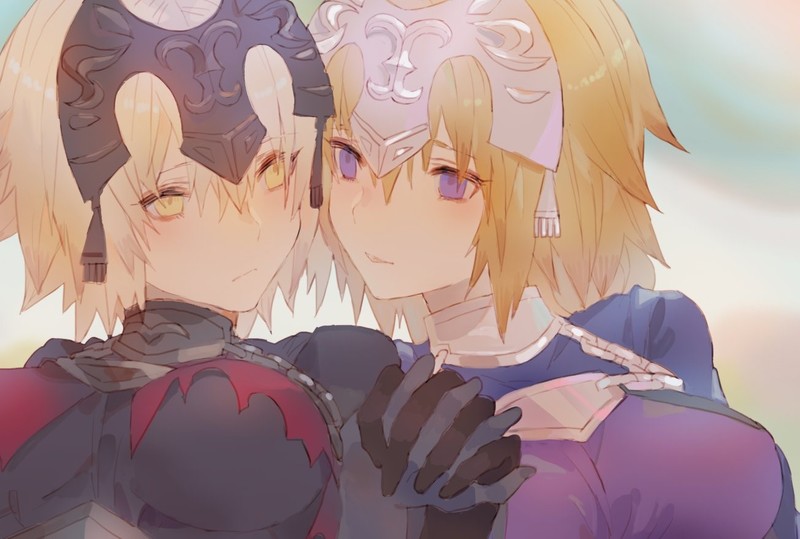 Fate Series, Fate/Grand Order, anime girls, Fate/Apocrypha, Ruler (Fate/Apocrypha), Jeanne (Alter) (Fate/Grand Order)