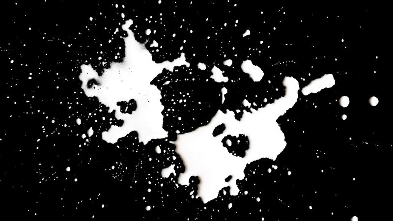 spots, splashes, bw, drops, black, white, 4k