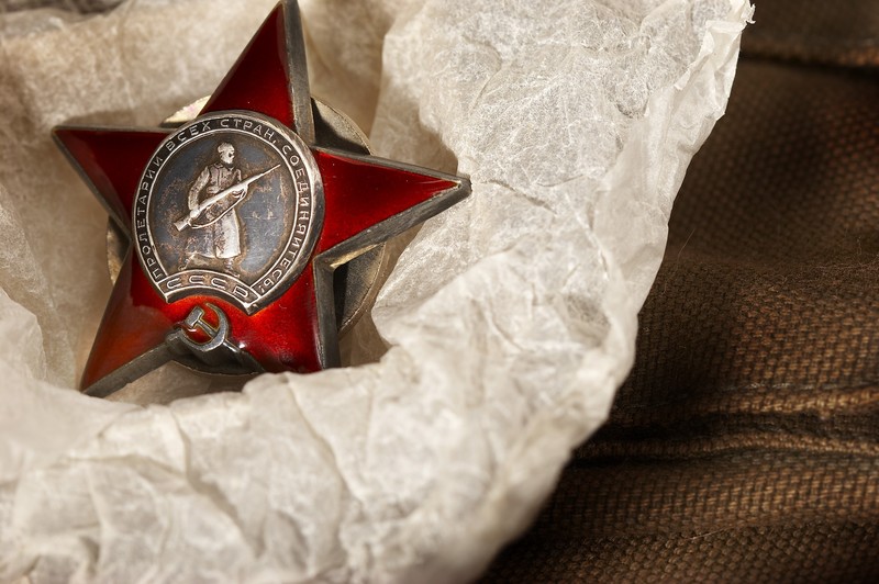 USSR, red star, metal, red