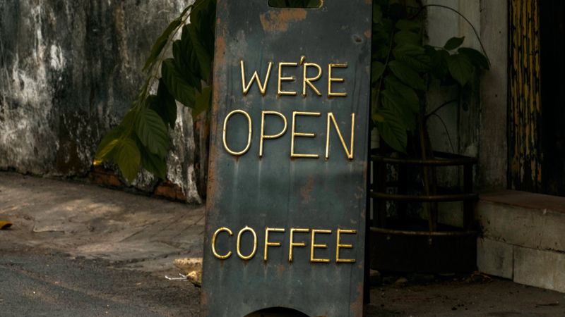 coffee, inscription, open, words, sign, 4k