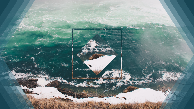 photo manipulation, polyscape, photography, geometry, sea